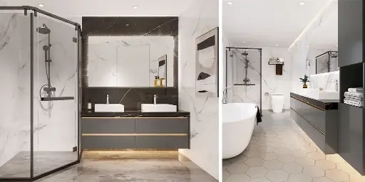 [OBV22-TR] Grey Vanity with Black Countertop OBV22-TR